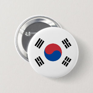 Badge Rond 5 Cm Drapeau de la Corée du Sud