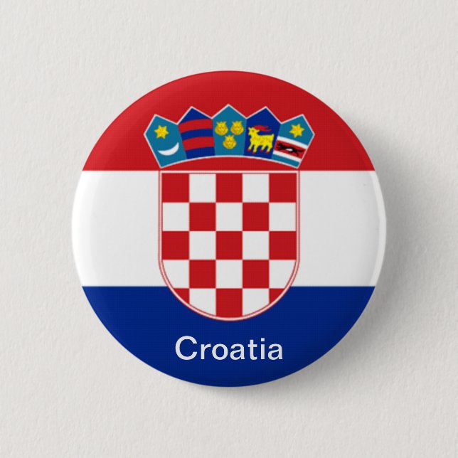 Badge Rond 5 Cm Drapeau de la Croatie (Devant)