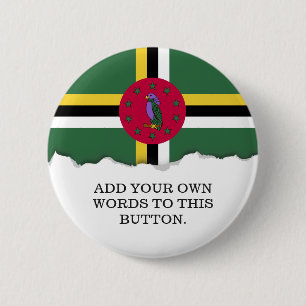 Badge Rond 5 Cm Drapeau de la Dominique