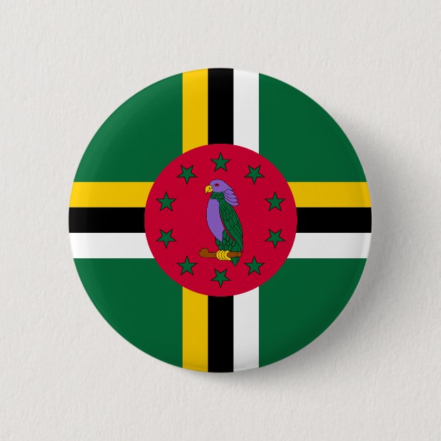 Badge Rond 5 Cm Drapeau de la Dominique (Devant)