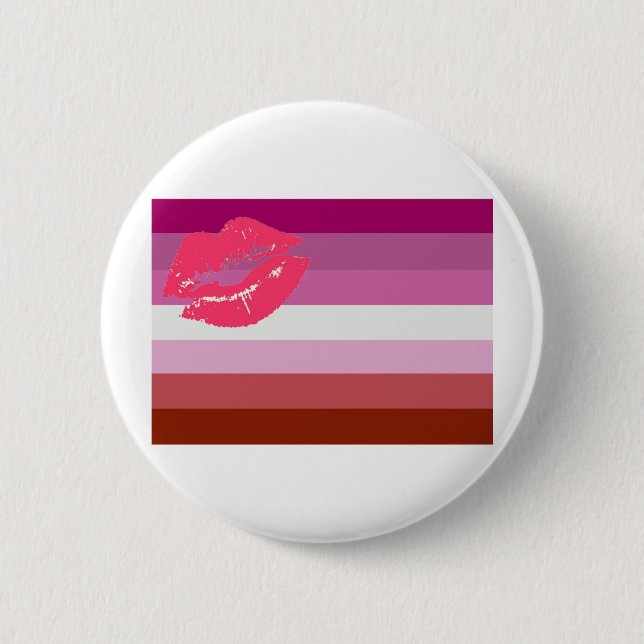 Badge Rond 5 Cm Drapeau de la fierté lesbienne (Devant)