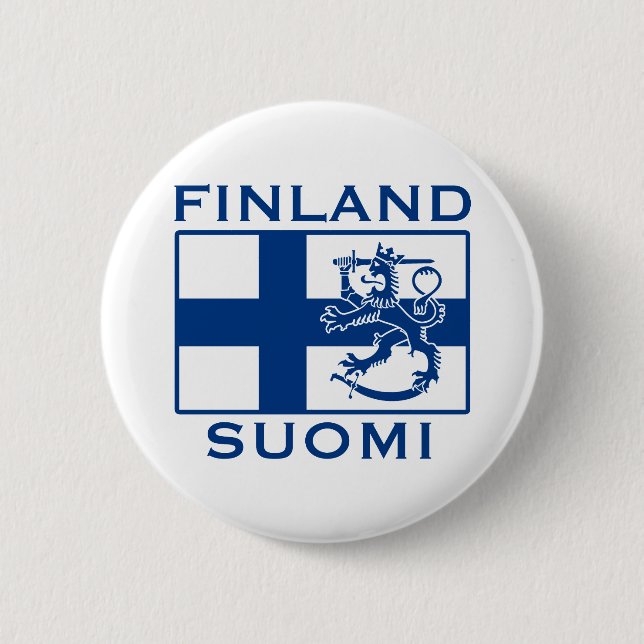 Badge Rond 5 Cm Drapeau de la Finlande (Devant)