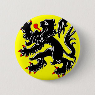 Badge Rond 5 Cm Drapeau de la Flandre, Belgique