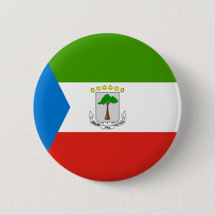 Badge Rond 5 Cm Drapeau de la Guinée équatoriale