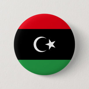 Badge Rond 5 Cm Drapeau de la Libye patriotique