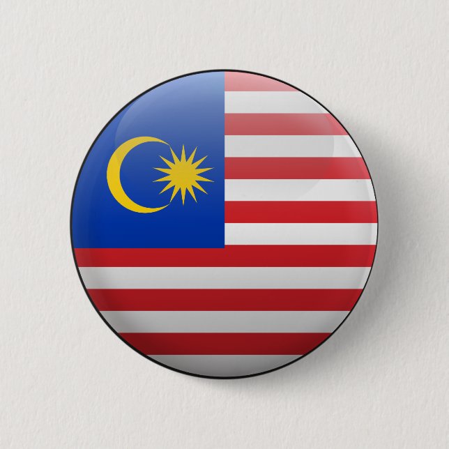 Badge Rond 5 Cm Drapeau de la Malaisie (Devant)