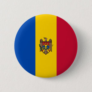 Badge Rond 5 Cm Drapeau de la Moldavie