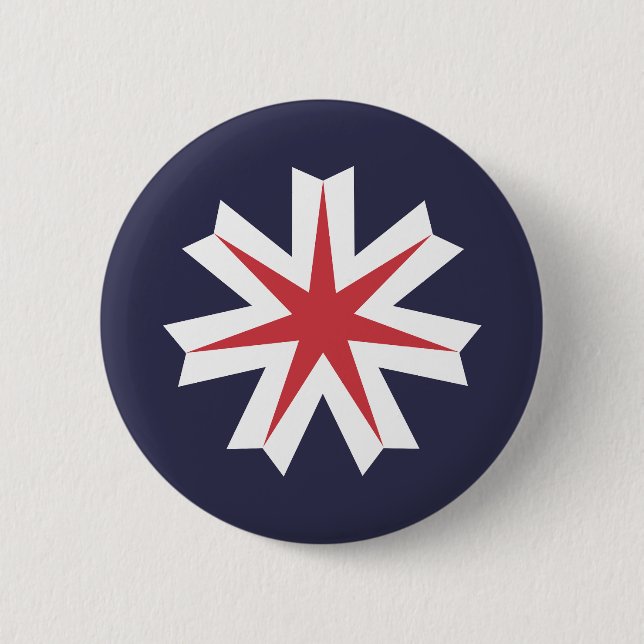 Badge Rond 5 Cm Drapeau de la préfecture d'Hokkaido, Japon (Devant)