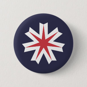 Badge Rond 5 Cm Drapeau de la préfecture d'Hokkaido, Japon