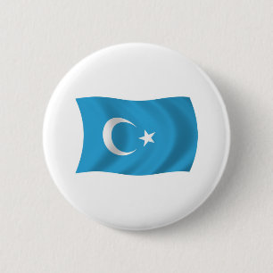 Badge Rond 5 Cm Drapeau de la région autonome ouïgoure du Xinjiang