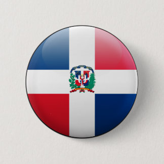 Badge Rond 5 Cm Drapeau de la République Dominicaine