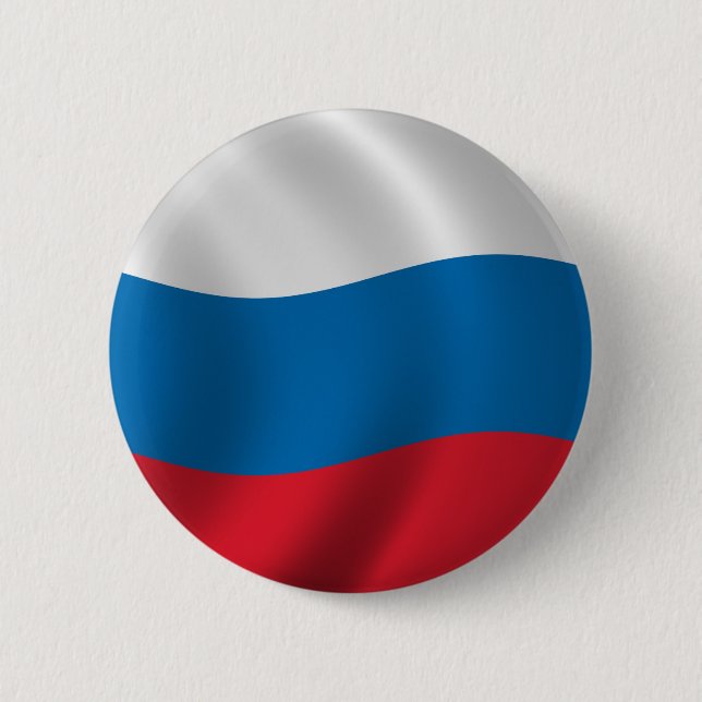 Badge Rond 5 Cm Drapeau de la Russie (Devant)