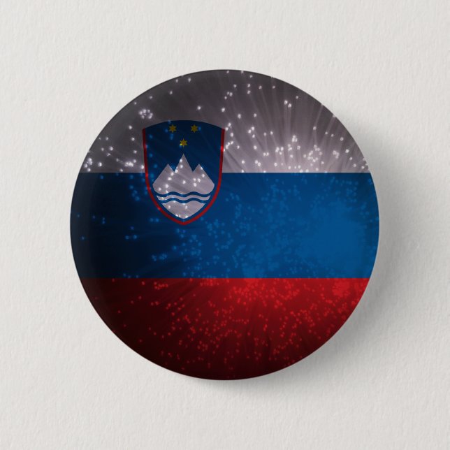 Badge Rond 5 Cm Drapeau de la Slovénie (Devant)