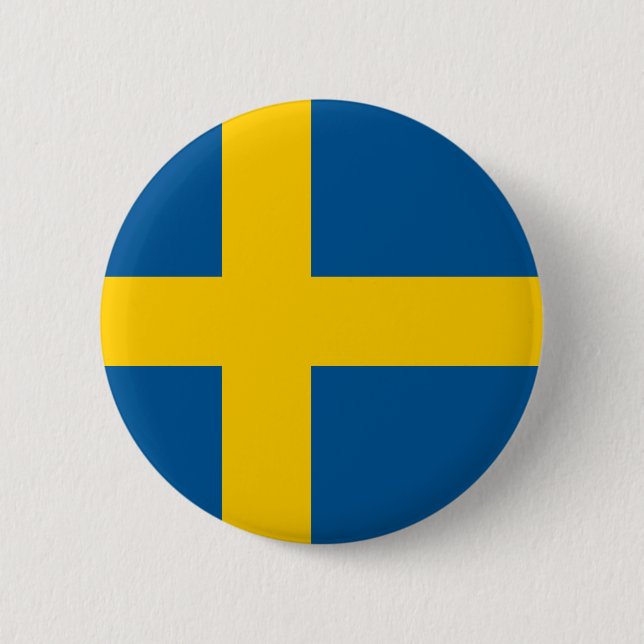 Badge Rond 5 Cm Drapeau de la Suède (Devant)