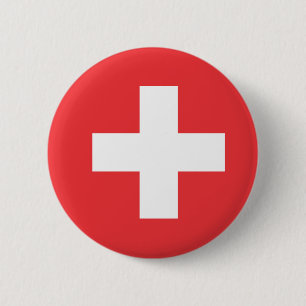 Badge Rond 5 Cm Drapeau de la Suisse