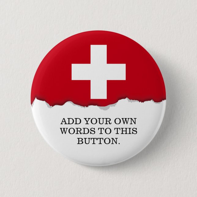 Badge Rond 5 Cm Drapeau de la Suisse (Devant)