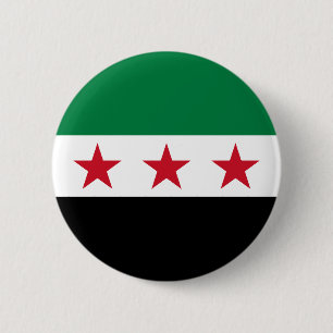 Badge Rond 5 Cm Drapeau de la Syrie