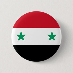 Badge Rond 5 Cm Drapeau de la Syrie