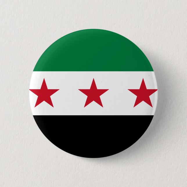 Badge Rond 5 Cm Drapeau de la Syrie - drapeau syrien de (Devant)