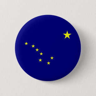 Badge Rond 5 Cm Drapeau de l'Alaska