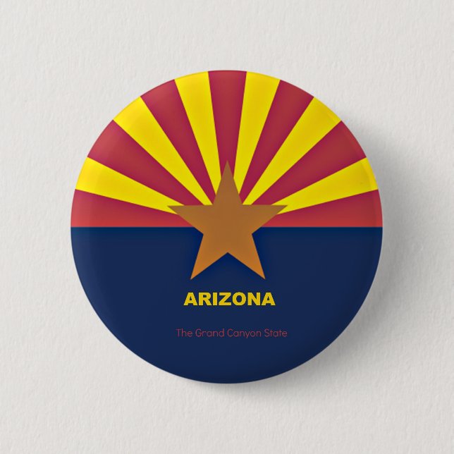 Badge Rond 5 Cm Drapeau de l'Arizona (Devant)