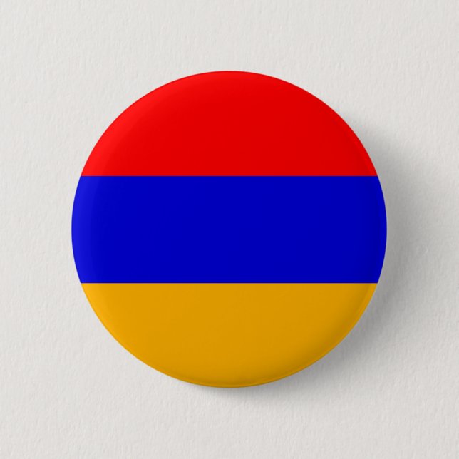 Badge Rond 5 Cm Drapeau de l'Arménie ; Arménien (Devant)