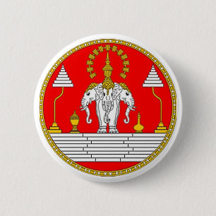 BADGE ROND 5 CM DRAPEAU DE L'ÉLÉPHANT PRINCIPAL DES LAOTIENS TRO