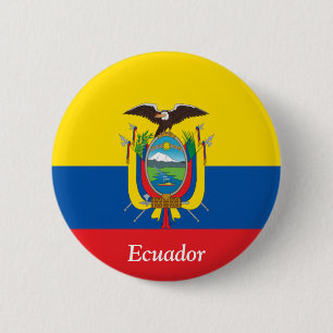 Badge Rond 5 Cm Drapeau de l'Équateur
