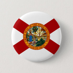 Badge Rond 5 Cm Drapeau de l'État de Floride