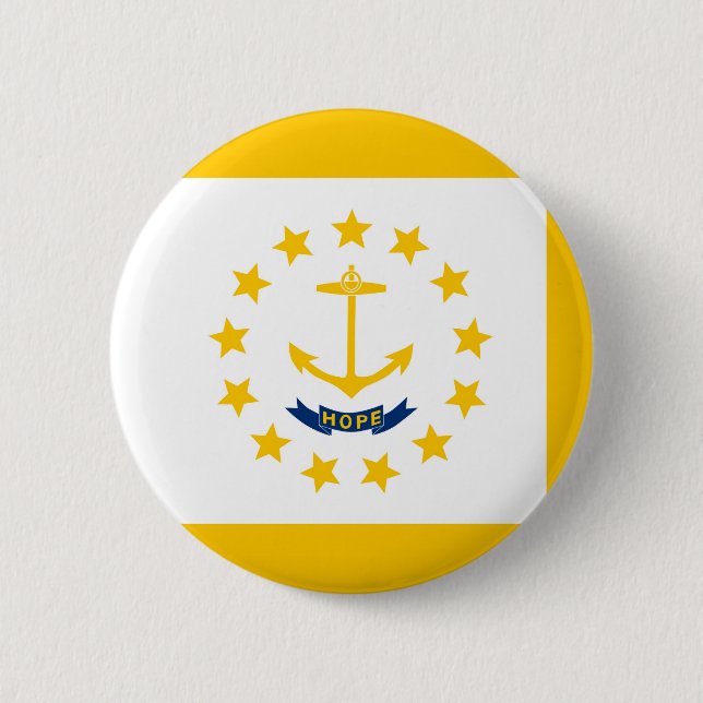 Badge Rond 5 Cm Drapeau de l'État de Rhode Island (Devant)