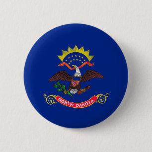 Badge Rond 5 Cm Drapeau de l'État du Dakota du Nord