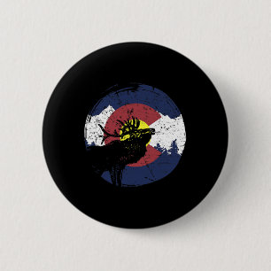 Badge Rond 5 Cm Drapeau de l'État Rétro Colorado Montagnes Rocheus