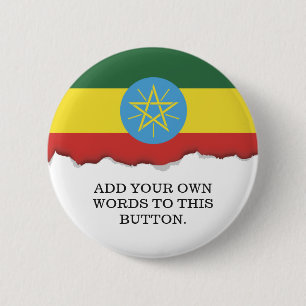 Badge Rond 5 Cm Drapeau de l'Éthiopie