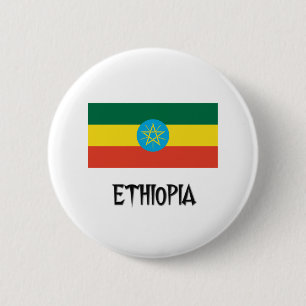 Badge Rond 5 Cm Drapeau de l'Ethiopie