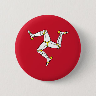 Badge Rond 5 Cm Drapeau de l'île de Man
