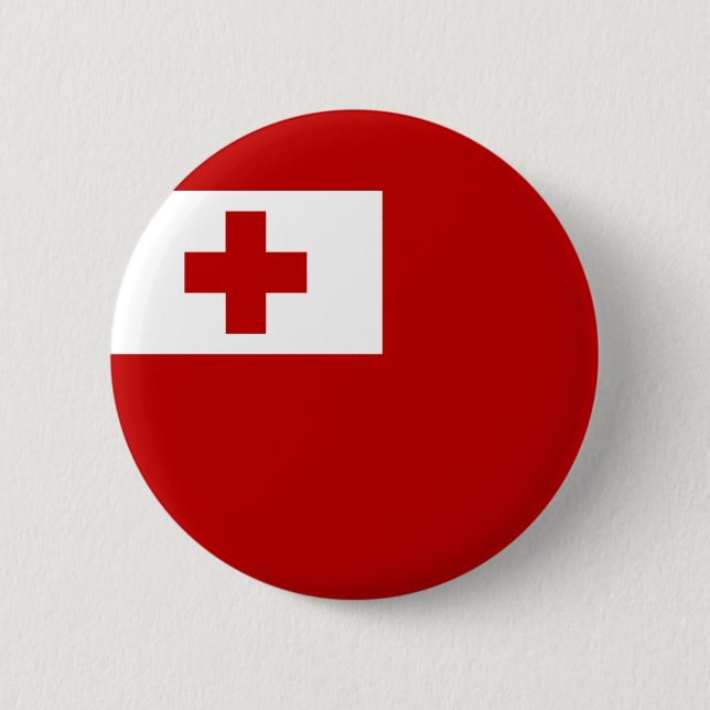 Badge Rond 5 Cm Drapeau de l'île des Tonga (Devant)