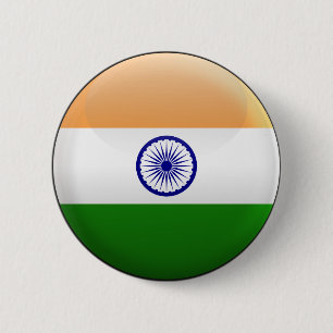 Badge Rond 5 Cm Drapeau de l'Inde