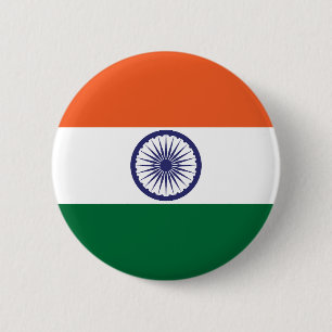 Badge Rond 5 Cm Drapeau de l'Inde