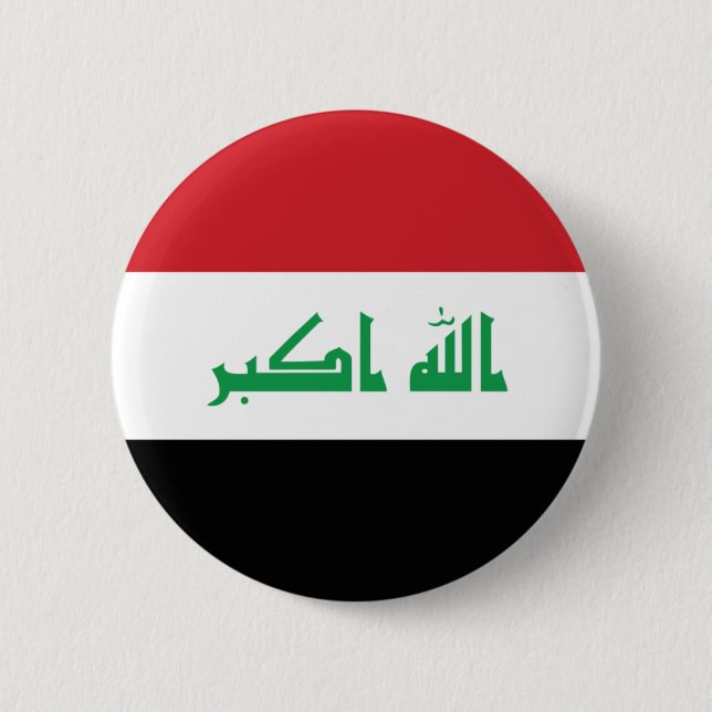 Badge Rond 5 Cm Drapeau de l'Irak (Devant)
