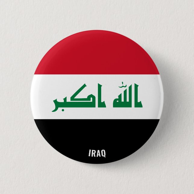 Badge Rond 5 Cm Drapeau de l'Irak Charmant Patriotique (Devant)