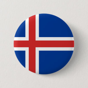 Badge Rond 5 Cm Drapeau de l'Islande