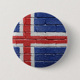 Badge Rond 5 Cm Drapeau de l'Islande