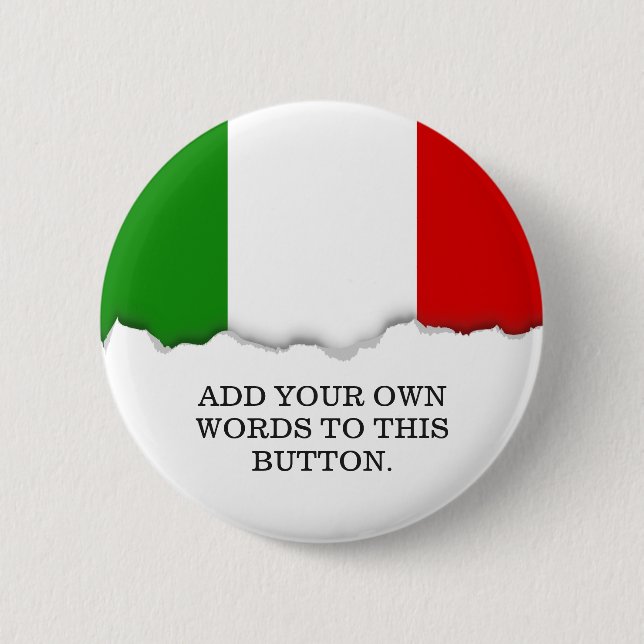 Badge Rond 5 Cm Drapeau de l'Italie (Devant)
