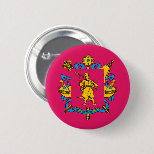 Badge Rond 5 Cm Drapeau de l'oblast de Zaporizhzhia