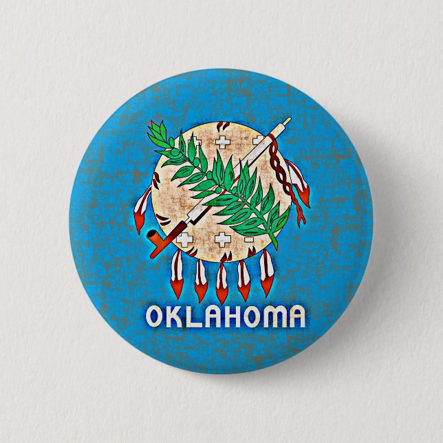 BADGE ROND 5 CM DRAPEAU DE L'OKLAHOMA (Devant)