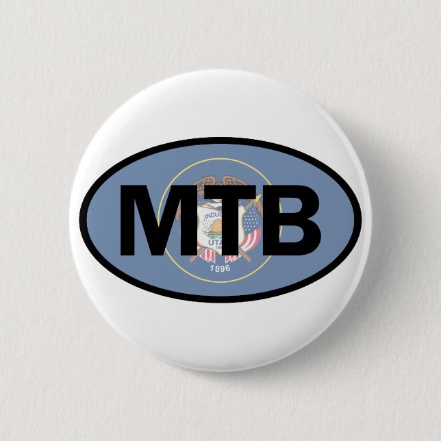 Badge Rond 5 Cm Drapeau de l'Utah VTT (Devant)