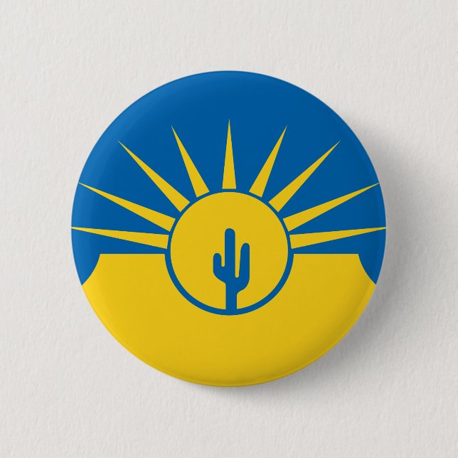 Badge Rond 5 Cm Drapeau de Mesa, Arizona Pinback Button (Devant)