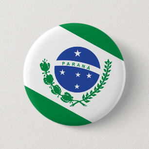 Badge Rond 5 Cm Drapeau de Parana, Brésil