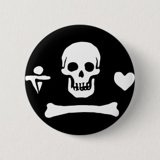 Badge Rond 5 Cm Drapeau de pirate authentique de capot de Stede