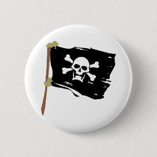 Badge Rond 5 Cm Drapeau de pirate de jolly roger